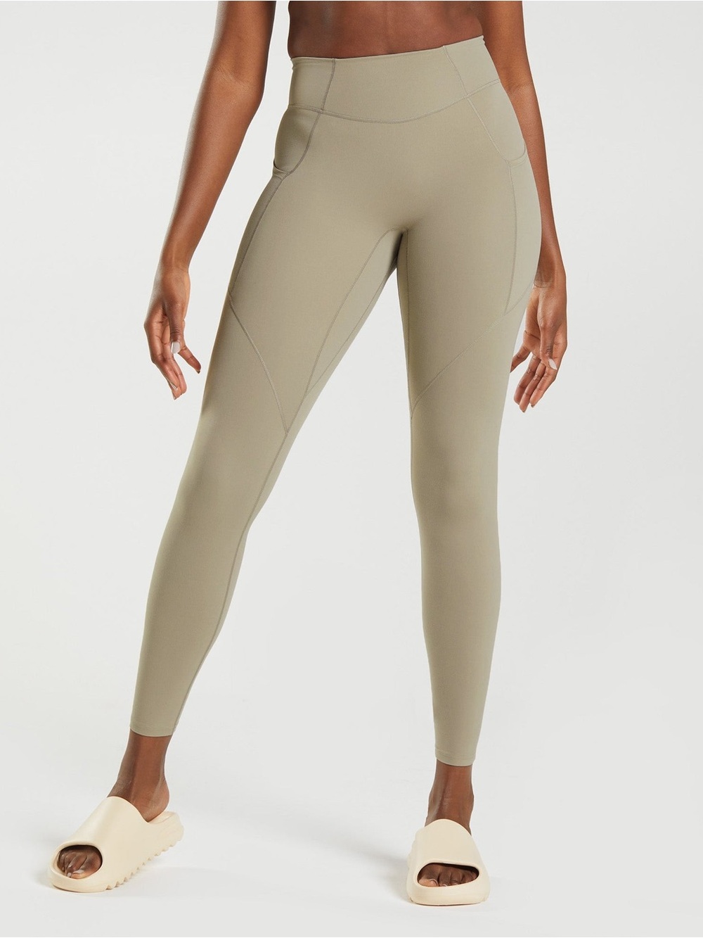 Gymshark x Whitney Simmons Everyday Pocket Leggings S Cement Brown B4A3Z